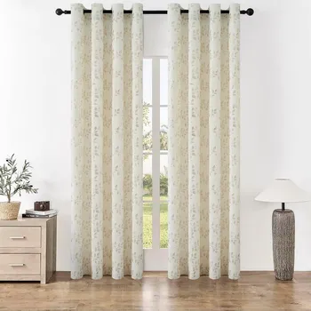 Závěs 4Home Zatemňovací závěs Floral, 150 x 250 cm, béžová