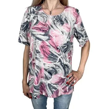 Dámská halenka Fomar Dámská růžová halenka s krátkým rukávem BORA Barva: Růžová, Velikost: L