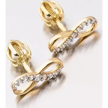 Náušnice Dámské náušnice žluté zlato 585 nekonečno v žlutém 52GZ-60149Z-SR