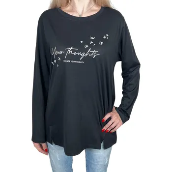 Dámské tričko s dlouhým rukávem ALA Barva: Černá, Velikost: 3XL