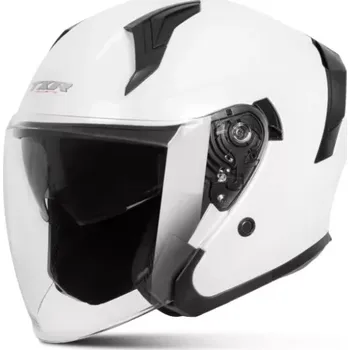 Helma na motorku Otevřená helma na motorku/skútr TXR City perleťově bílá lesklá, se sluneční clonou