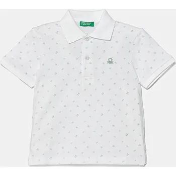 Chlapecké tričko Dětská bavlněná polokošile United Colors of Benetton 3H35G300X.P.Seasonal bílá 00X, vel. 116