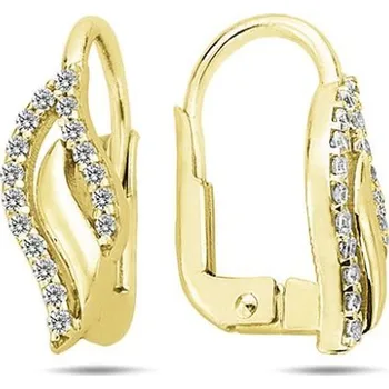 Náušnice Diante Zlaté náušnice s bílým kamenem 59628297