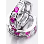 Dětské náušničky bílé zlato 585 kroužky se zirkony 52GZ-3345BCB