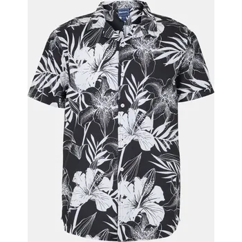 Pánská košile Bench Dexus Short-Sleeve Patterned Shirt A Black Small
