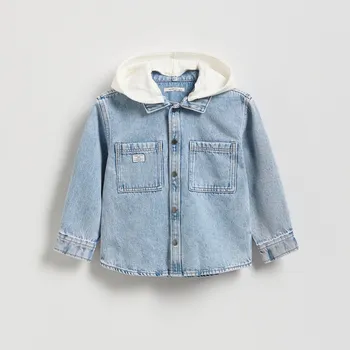 Chlapecká mikina Reserved - Džínová košile s kapucí - modrá - 020BF-50J - 020BF-50J-98