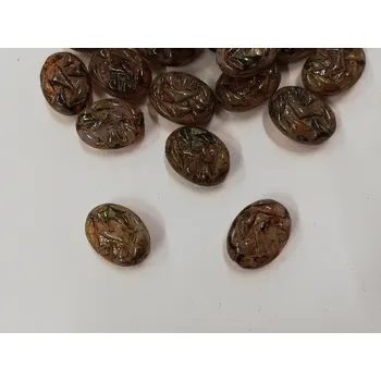 Dětské navlékací korálky Mačkané korále skarabeus duhový 17x13mm - 1ks