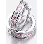 Dětské náušničky bílé zlato 585 kroužky se zirkony 52GZ-3345BRB