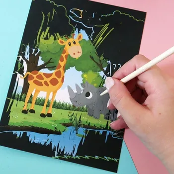 omalovánky Stírací obrázky pro děti 9 ks - zvířátka