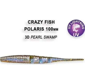 Umělá nástraha Gumová nástraha Crazy Fish Polaris 10cm 3D Pearl swamp Floating (6ks)