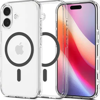 Náhradní díl pro mobilní telefon Kryt Spigen Ultra Hybrid Mag s MagSafe pro iPhone 17, čiré, grafitové provedení