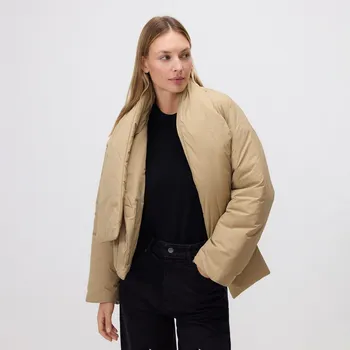 Reserved - Kabát s odepínatelnou šálou - béžová - 730HD-80X - 730HD-80X-XS