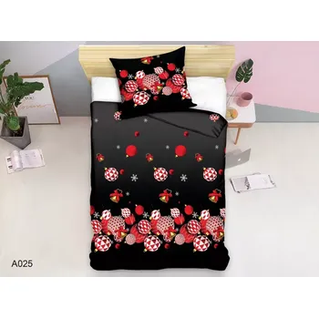 Povlečení TOTÁLNÍ MASAKR CEN! VÁNOČNÍ POVLEČENÍ S 3D EFEKTEM – CHRISTMAS ČERNÉ OZDOBIČKY 140 x 200, 70 x 80 cm zip