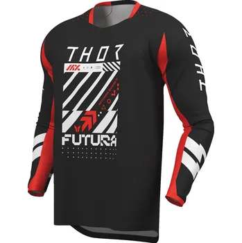 cyklistický dres THOR dres LAUNCHMODE Futura black/red - 2XL