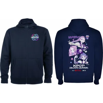 Pánská mikina Mikina se zipem K Pop Lovkyně démonů Barva: Námořnická modrá/Navy, Velikost: 98/104 - 3/4roky