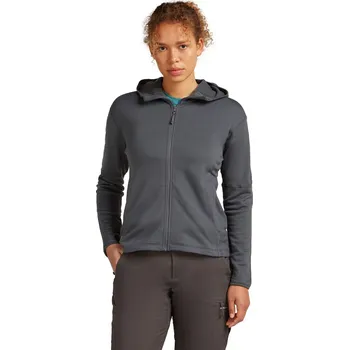 Dámská mikina Dámská merino mikina s kapucí ICEBREAKER Wmns 360 Realfleece Elemental LS Zip Hood, Obsidian velikost: M