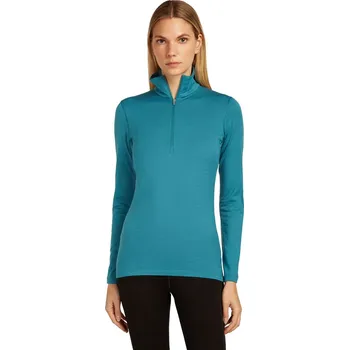 Dámské merino tričko s dlouhým rukávem ICEBREAKER Wmns 200 Oasis LS Half Zip, Topaz velikost: L