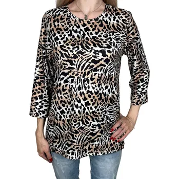 Dámská halenka Dámská tygří halenka s dlouhým rukávem INGRID Barva: Tygrovitá, Velikost: XL