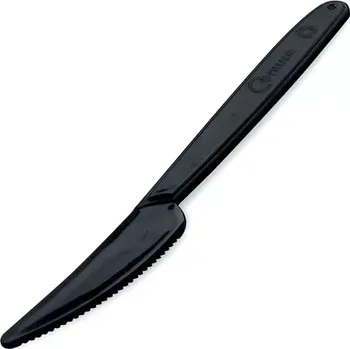 Jednorázové nádobí Nůž (PP) opakovaně použitelný černý 18,5cm [50 ks]