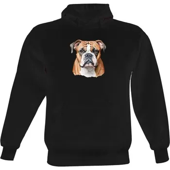 Pánská mikina Pánská mikina s kapucí s potiskem Anglický buldok bavlna a chlupy pánské