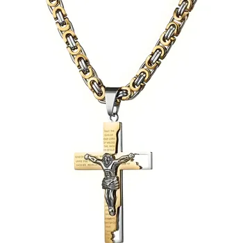 Náhrdelník IZMAEL Pánský náhrdelník GR 32538 Zlatá/Stříbrná/60cm KP32538