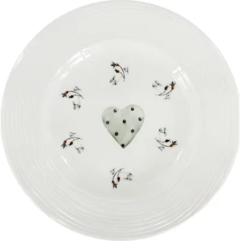Talíř by inspire Porcelánový dezertní talíř Croft Advent Berries 20,5cm, zelená/červená PP210085 - vánoční talíř