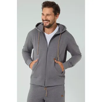 Pánská mikina Italian Fashion Darwin long barva: dark mélange L