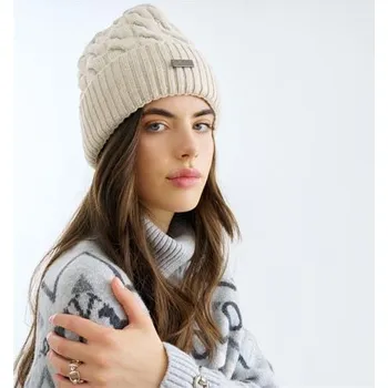 Čepice Zimní čepice s bambulí HVP Claire AW 25/26 - krémová