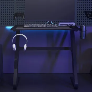 Psací stůl Nábytek XL Herní stůl s nohami ve tvaru ZZ černý 90 x 60 x 75 cm 325410