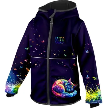 Dívčí bunda WAMU® ČR Dětská softshellová bunda WAMU Duhová kočka Velikost: 140/146