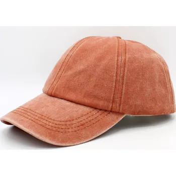 Kšiltovka Fiebig - Headwear since 1903 Oranžová kšiltovka z seprané bavlny - Baseball Cap Washed Cotton Velikost: Unisize (S-XL)