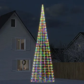 Vánoční dekorace vidaXL LED vánoční stromek na stožár 3000 barevných LED diod 800 cm