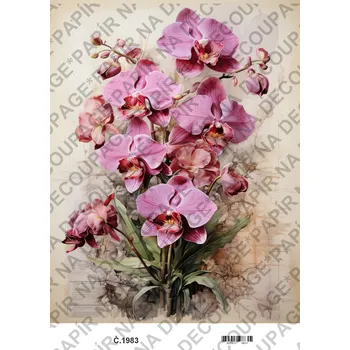 Umělecký papír Rýžový a soft papír na decoupage - Kytice - KB01983 Materiál: Rýžový papír, Rozměr: A4