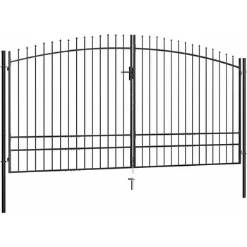 vidaXL Dvoukřídlá plotová brána s hroty 400 x 248 cm [145742]