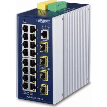 Switch Planet IGS-6325-16T4S průmyslový L3 switch, 16x1Gb, 4x2.5Gb SFP, 9-48VDC, -40~75°C, IP30, fanless