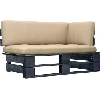 Zahradní sestava zahrada-XL Zahradní rohová pohovka z palet černě impregnovaná borovice 3066580