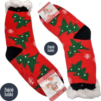 Dámské ponožky Teplé ponožky s kožíškem Vánoční 39-42 č.6