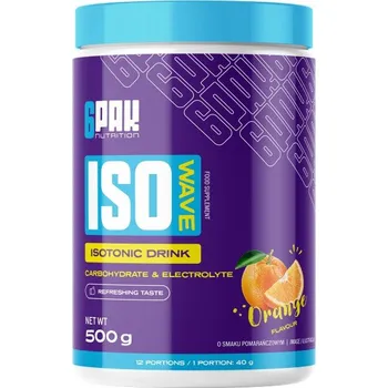 Nápoj pro sportovce 6Pak Nutrition Isotonic Iso Wave - 500 g, citron Příchuť: pomeranč, Velikost: 500 g