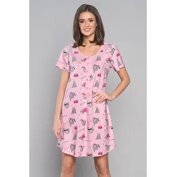 Dámská noční košile Dámská noční košile Orso s lenochody růžová M