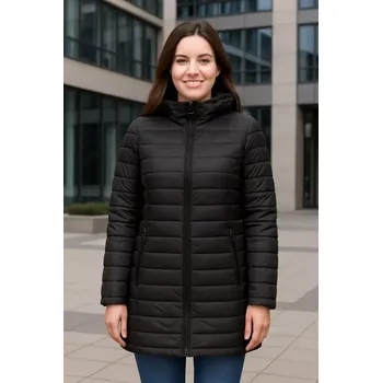 Dámská casual bunda Dámská černá delší zimní bunda Bilin 991