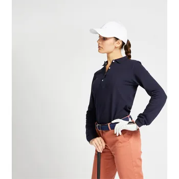 Dámské tričko INESIS Dámské golfové polo s dlouhým rukávem MW500 2XL MODRÁ