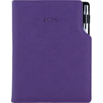 Diář Fialový diář GEP B5 týdenní 2026 s propiskou