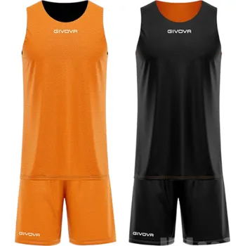Oboustranný basketbalový komplet GIVOVA REVERSE, barva 0110 oranžová - černá, velikost M