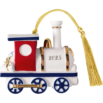 Vánoční ozdoba Villeroy & Boch Závěsná porcelánová ozdoba Christmas Classics 2025, Lokomotiva, 9 cm 14-8675-4355