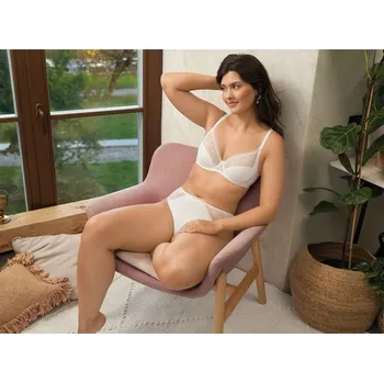 Podprsenka Krajková podprsenka s kosticí Felina Mille Fleur 805840 CREAM Barva: CREAM, Obvod: 80, Velikost košíčků: G