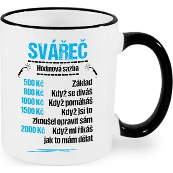 VÝPRODEJ Hrnek Svářeč - sazba Barva: Černá