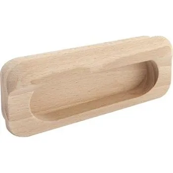 Nábytkové kování Úchytková mušle Horkos, šířka 107 mm, výška 50 mm, buk pařený bez úpravy