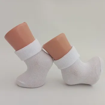 TREPON Kojenecké bavlněné ponožky, přeložený lem, bílé Velikost: 13-15cm /19-22/