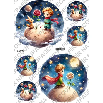 Výtvarný papír Rýžový a soft papír na decoupage - Malý Princ - KB02007 Materiál: Rýžový papír, Rozměr: A4