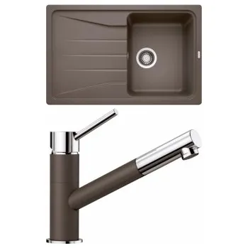 Granitový dřez Blanco Set 08-D 25 Sona 45 S Kávová + Kano-S Kávová